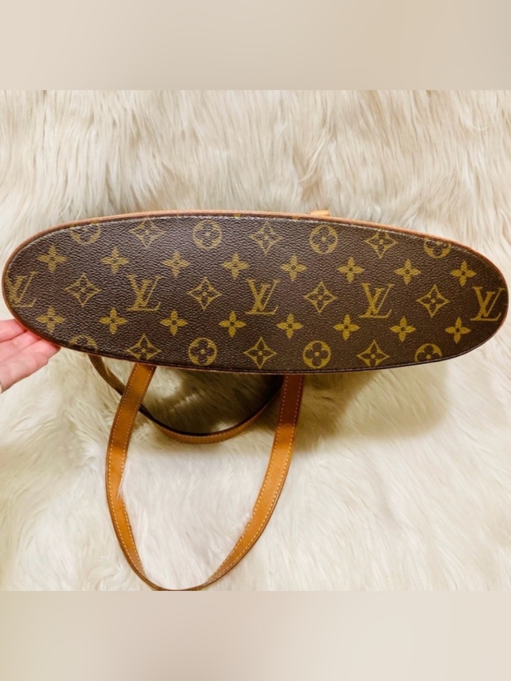 Louis Vuitton Monogram Babylone Canvas Leather Bag Tote in Brown and Tan VI0995 - Picture 7 of 12